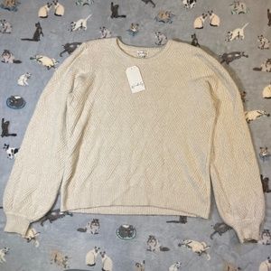 NWT Wonderly Knit Sweater Women's XL Ivory Pullover Lightweight Spring Top